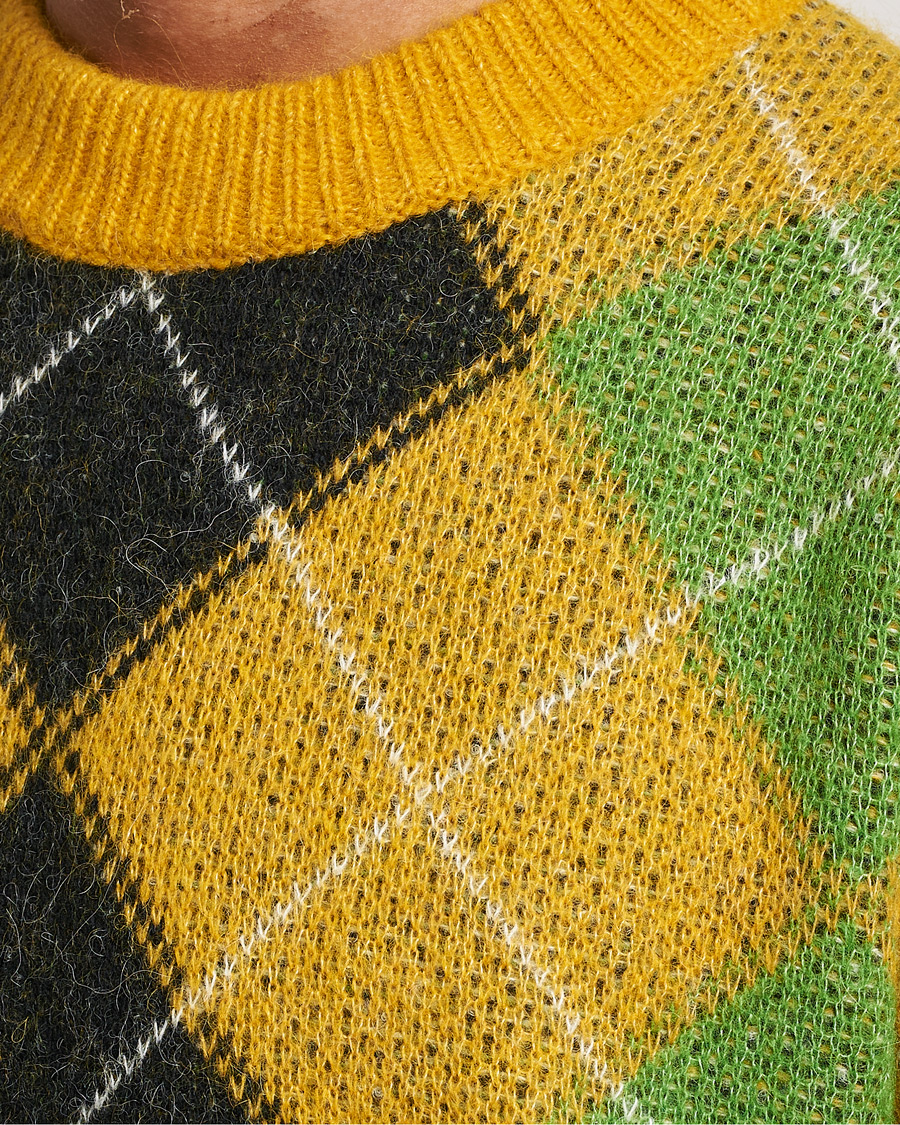 Homme | Pulls Et Tricots | GANT | Furry Argyle Crew Neck Sunflower Yellow