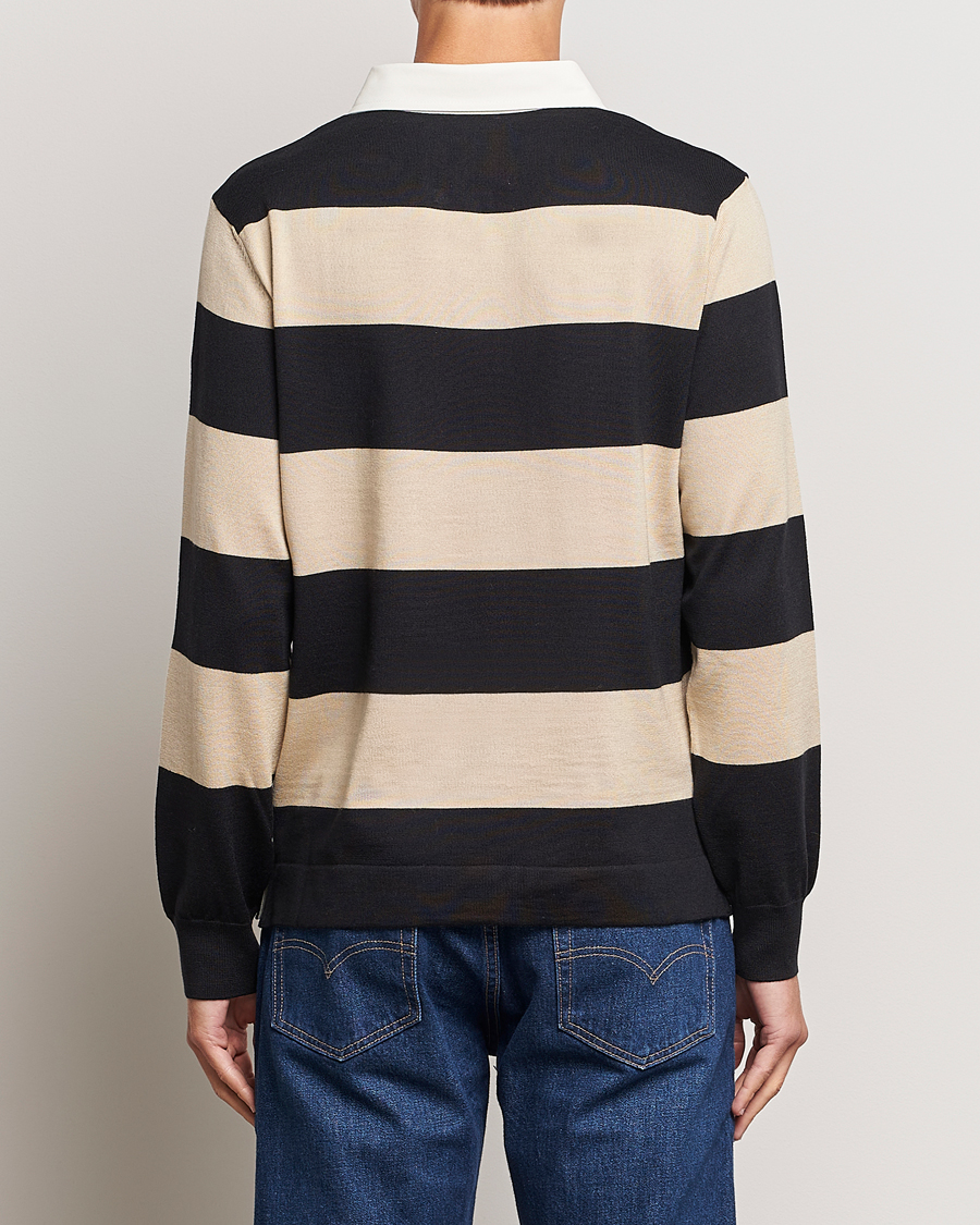 Homme | Pulls Et Tricots | GANT | Barstriped Knitted Rugger Beige/Navy