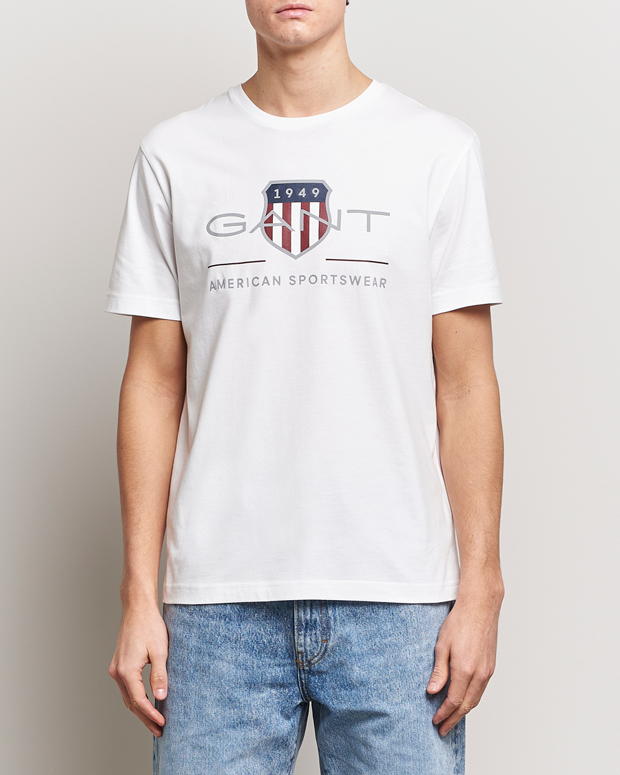 Homme | T-shirts À Manches Courtes | GANT | Archive Shield Logo T-Shirt White