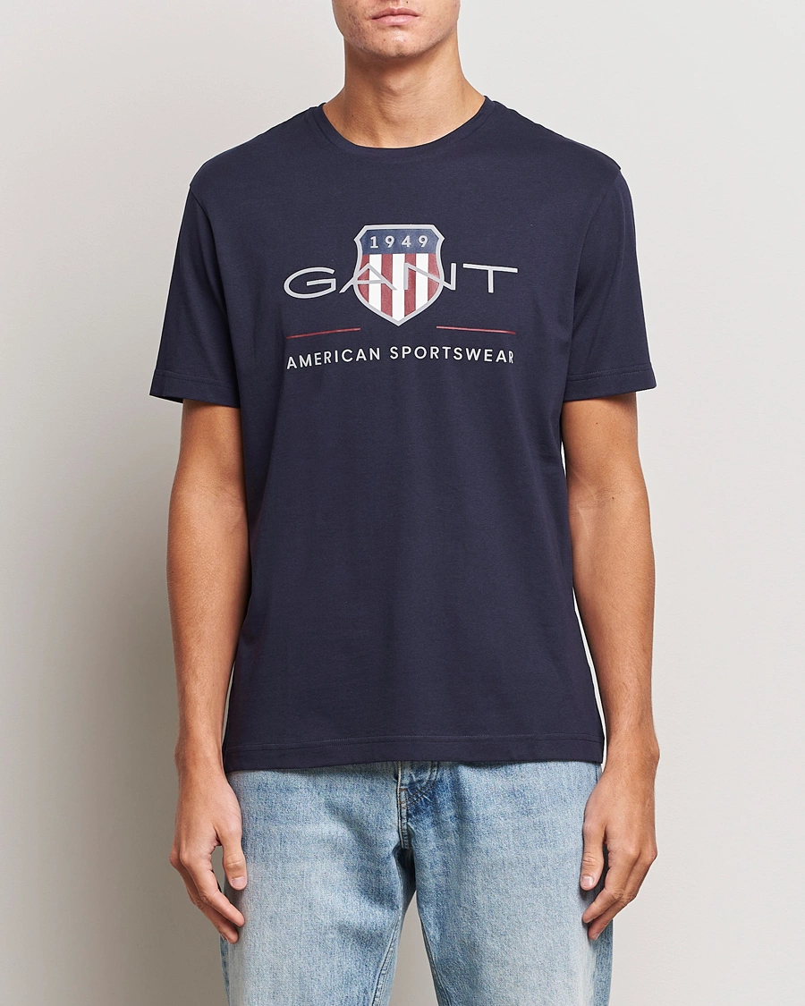Homme | Soldes | GANT | Archive Shield Logo T-Shirt Evening Blue
