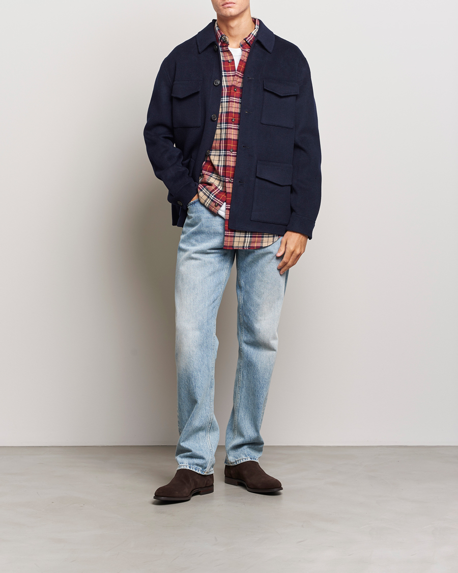 Homme | Manteaux Et Vestes | GANT | Wool Pocket Shirt Jacket Evening Blue