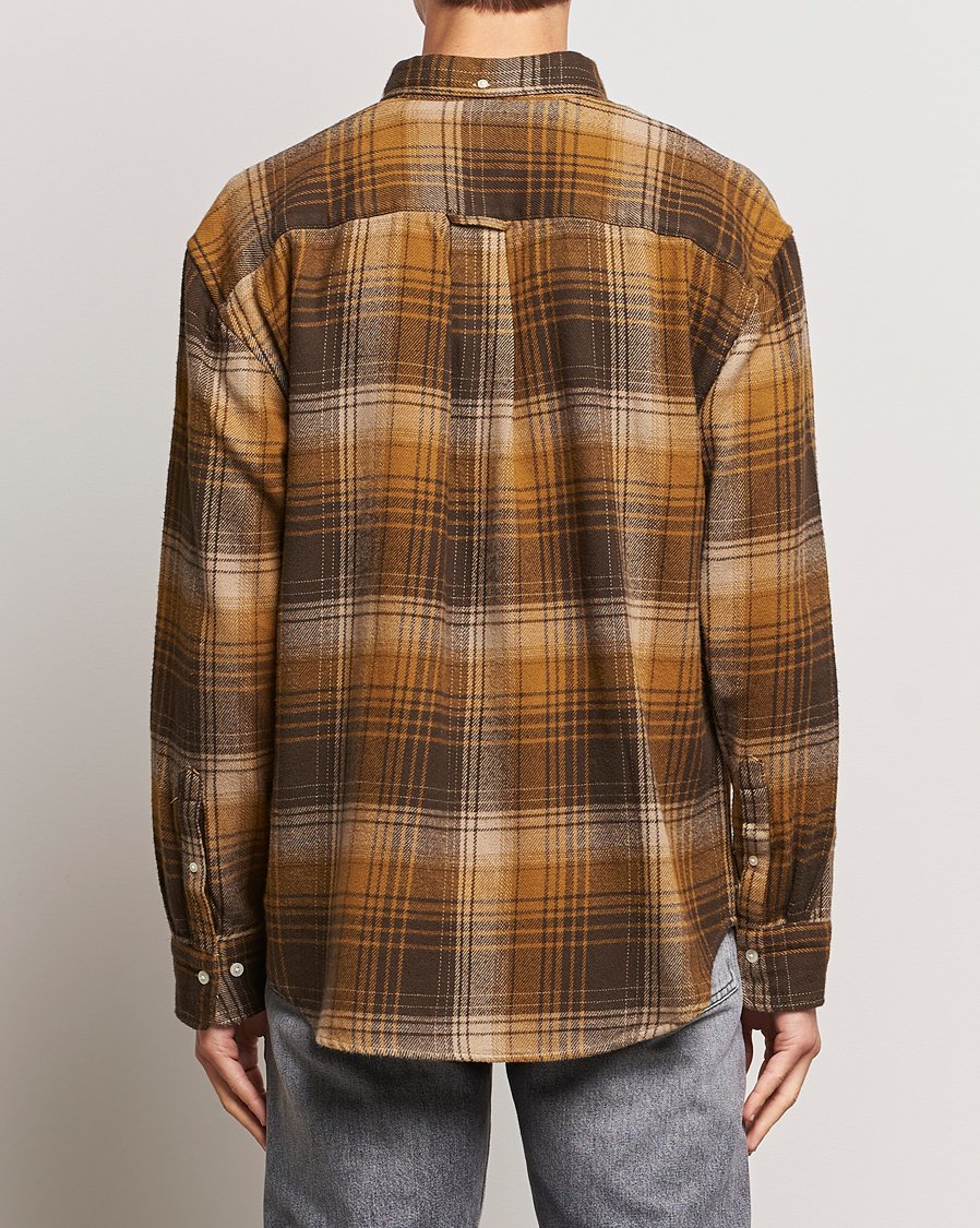 Homme | Chemises | Gant | Relaxed Fit Heavy Flannel Checked Shirt Woody Brown