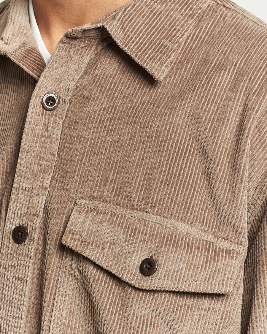 Homme | Chemises | GANT | Relaxed Fit Corduroy Overshirt Desert Brown