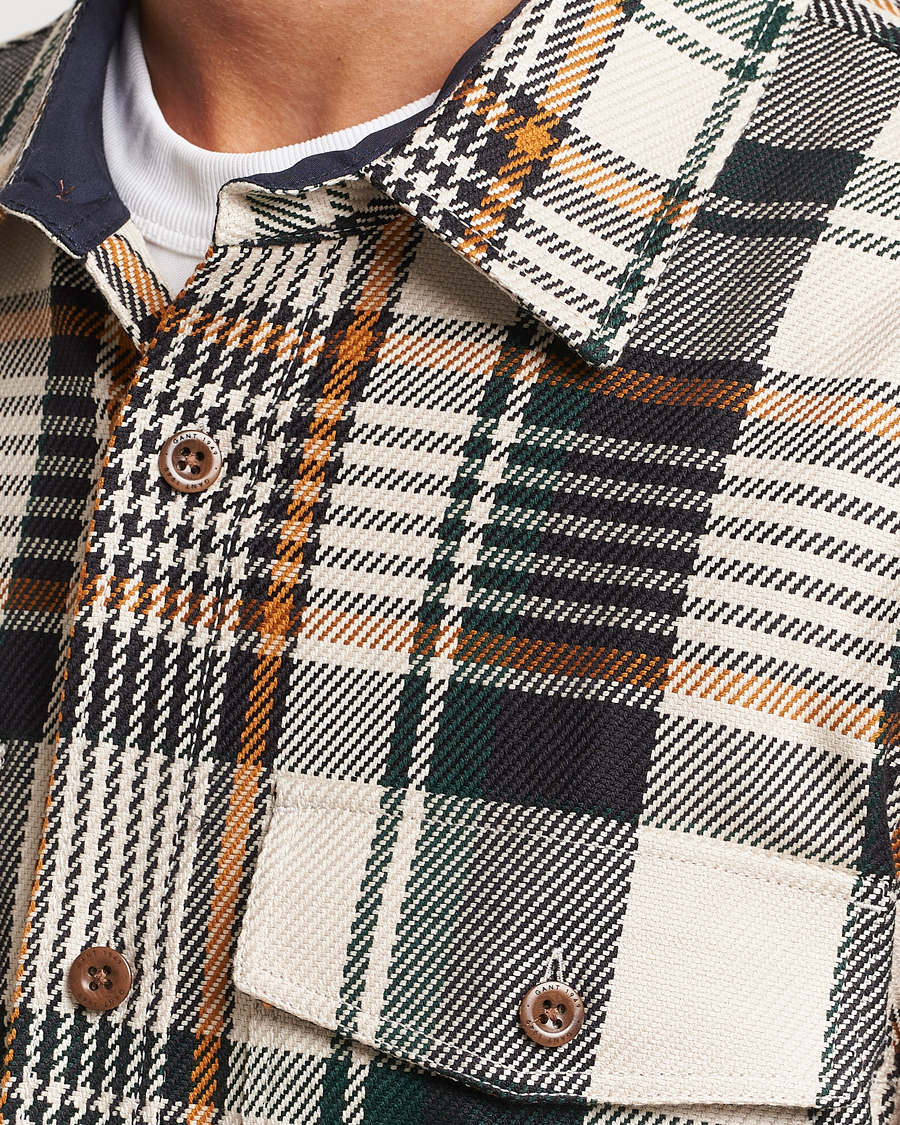 Homme | Chemises | GANT | Heavy Twill Checked Overshirt Putty Multi