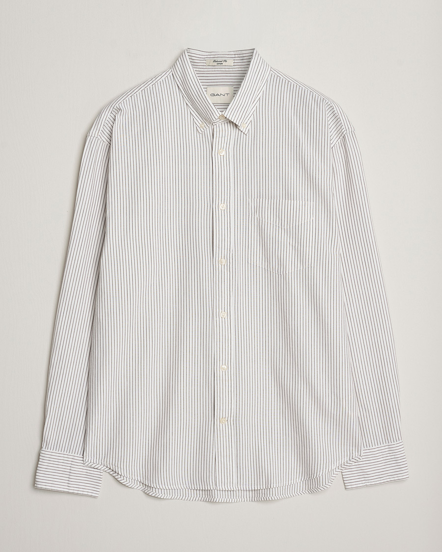 Homme | Chemises | GANT | Regular Fit Archive Oxford Striped Shirt Eggshell