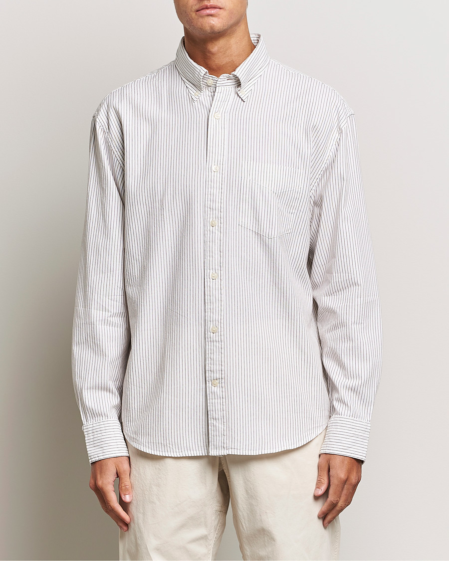 Homme | Chemises | GANT | Regular Fit Archive Oxford Striped Shirt Eggshell