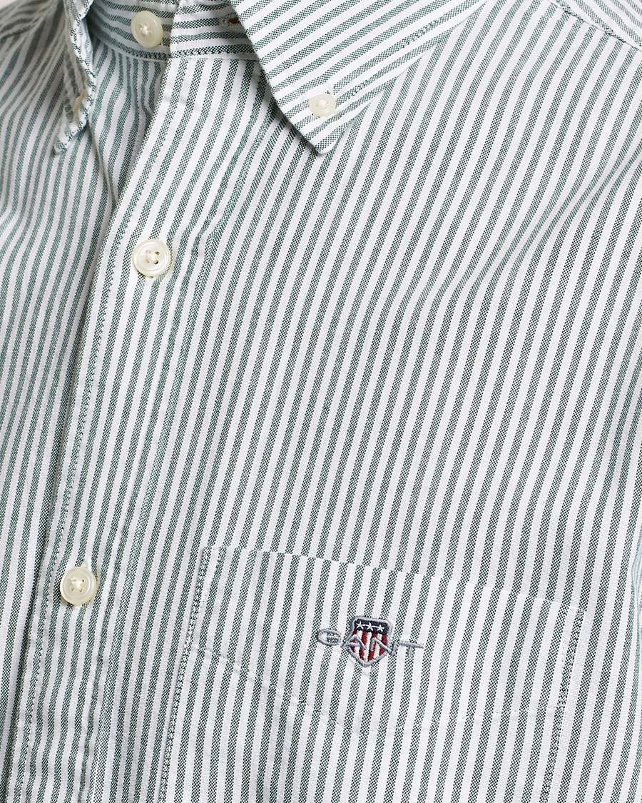Homme | Chemises | GANT | Regular Fit Striped Oxford Shirt Forest Green
