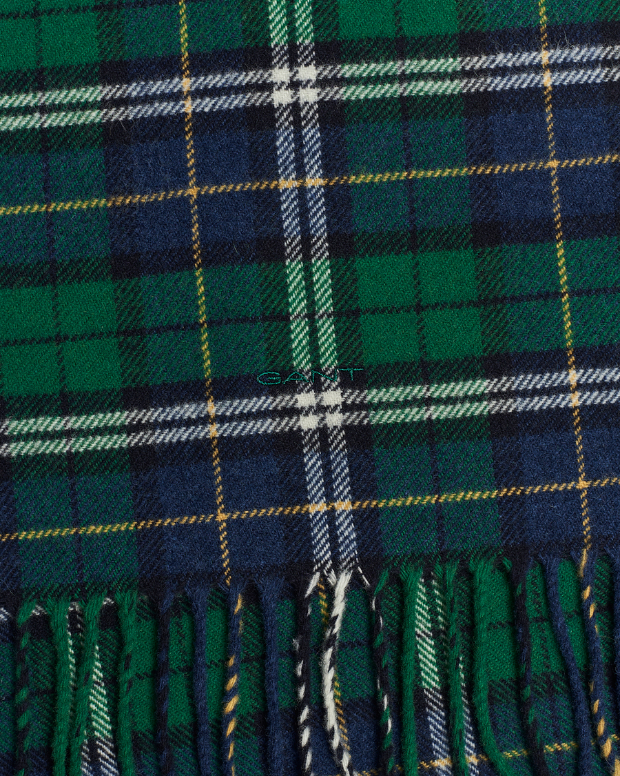 Homme | GANT Wool Multi Checked Scarf Forest Green | GANT | Wool Multi Checked Scarf Forest Green