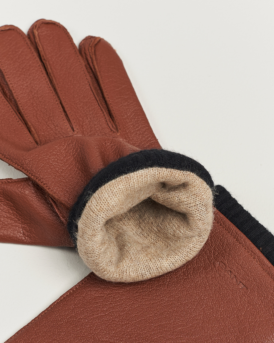 Homme |  | GANT | Wool Lined Leather Gloves Clay Brown