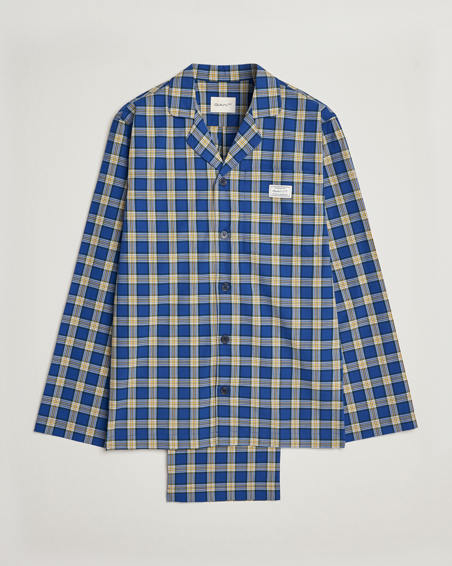 Homme | Peignoirs Et Pyjamas | Gant | Checked Pyjama Set College Blue