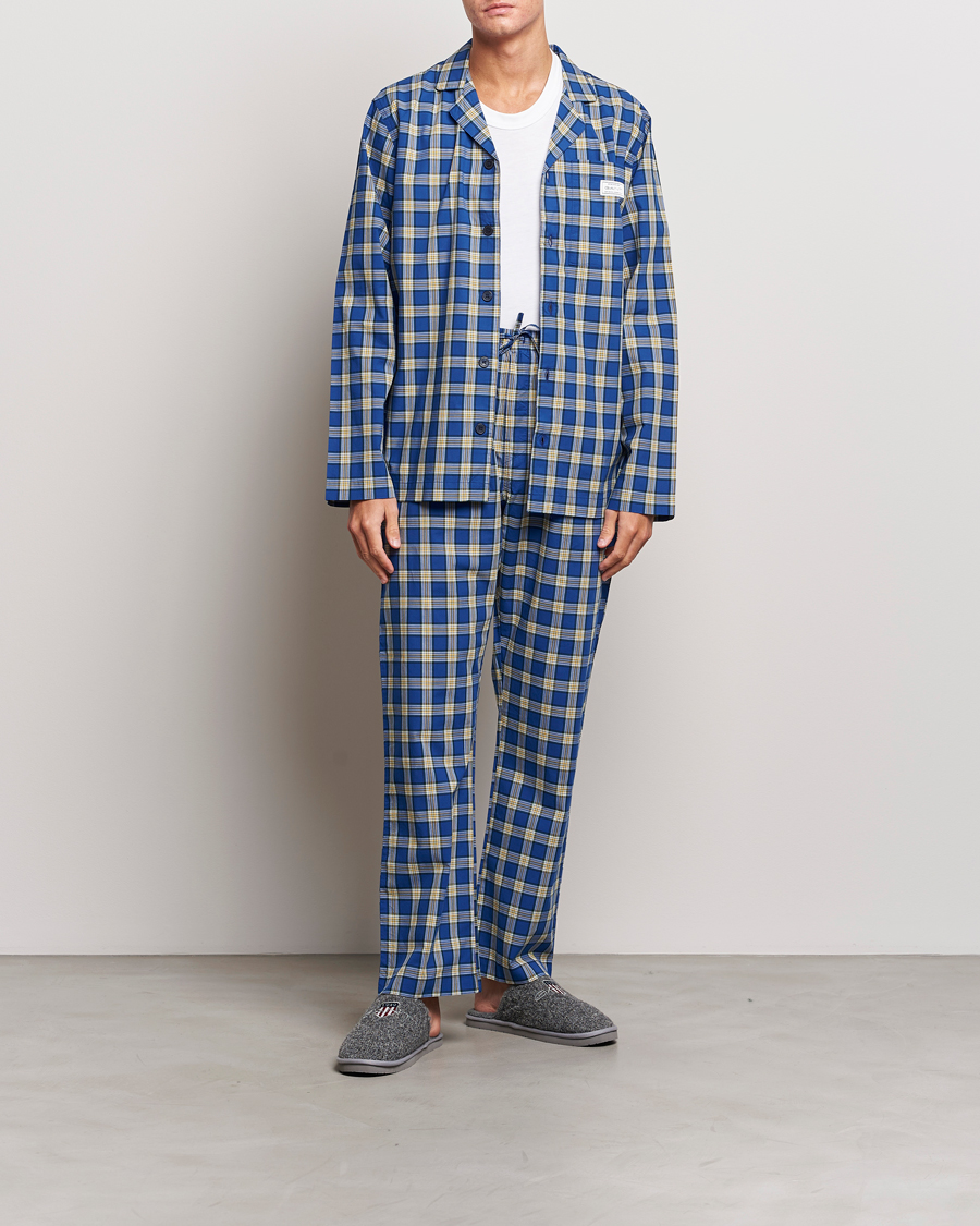 Homme | Peignoirs Et Pyjamas | Gant | Checked Pyjama Set College Blue