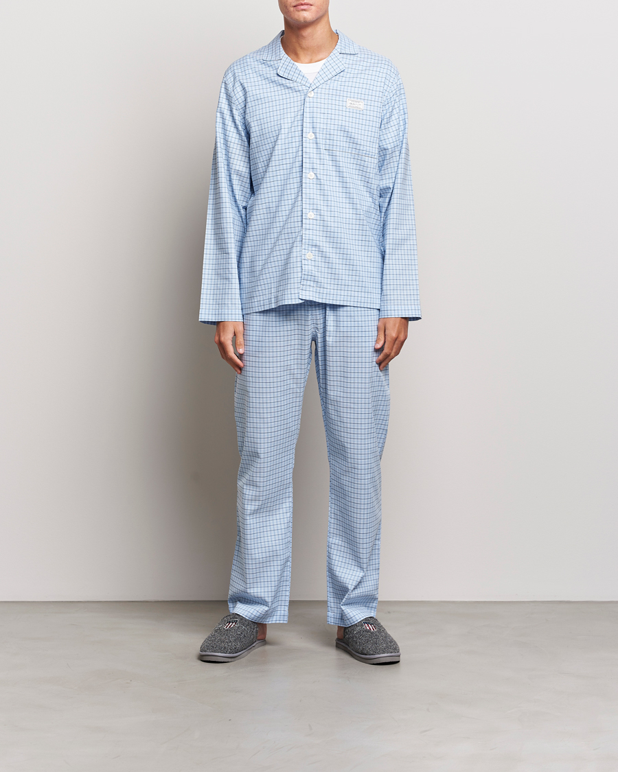 Homme | Peignoirs Et Pyjamas | Gant | Checked Pyjama Set Capri Blue