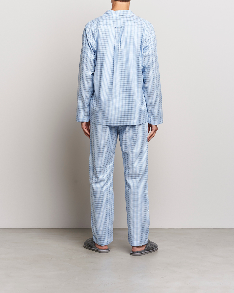 Homme | Peignoirs Et Pyjamas | Gant | Checked Pyjama Set Capri Blue