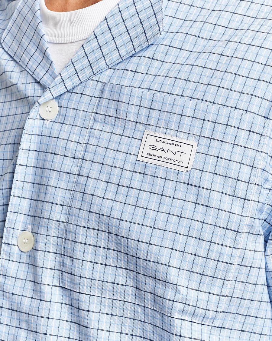 Homme | Peignoirs Et Pyjamas | Gant | Checked Pyjama Set Capri Blue