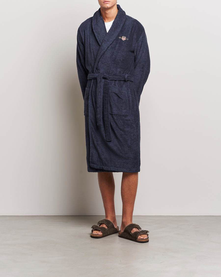 Homme | GANT Archive Shield Terry Robe Evening Blue | Gant | Archive Shield Terry Robe Evening Blue