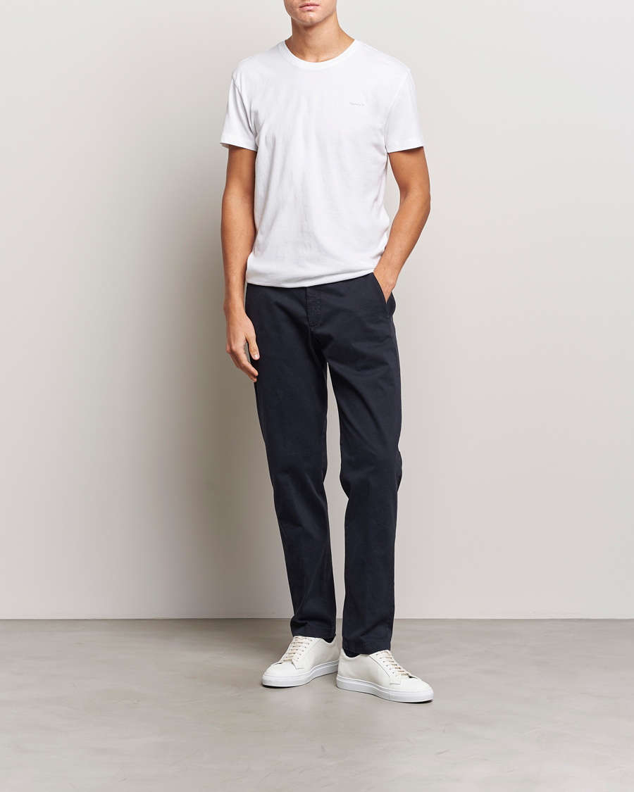 Homme | T-shirts | GANT | 2-Pack Crew Neck T-Shirt Navy/White