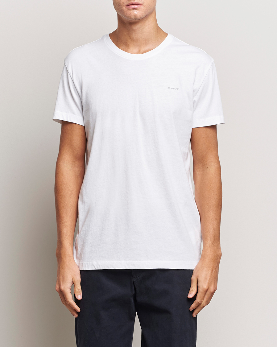 Men | Clothing | GANT | 2-Pack Crew Neck T-Shirt Navy/White