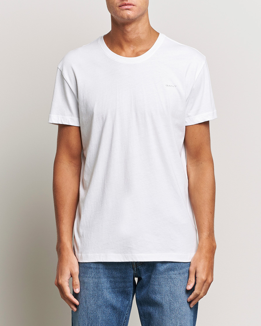 Men | Clothing | GANT | 2-Pack Crew Neck T-Shirt White