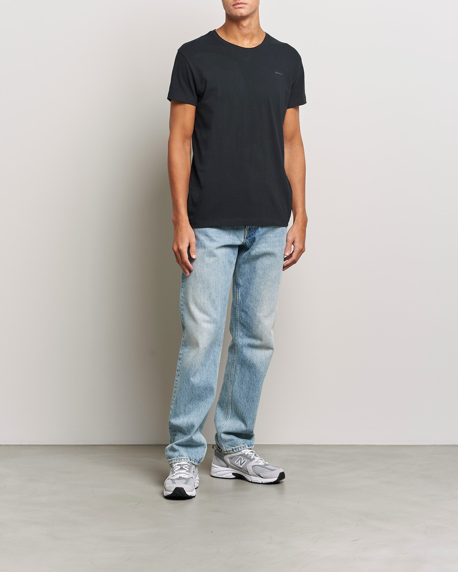 Homme | T-shirts | GANT | 2-Pack Crew Neck T-Shirt Black/White