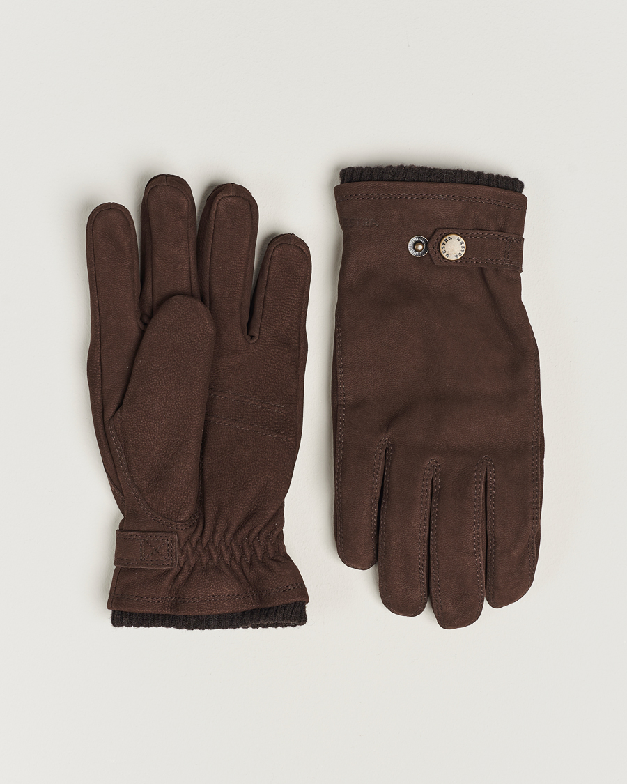 Homme | Gants | Hestra | Bergvik Fleece Liner Buckle Nubuck Glove Espresso