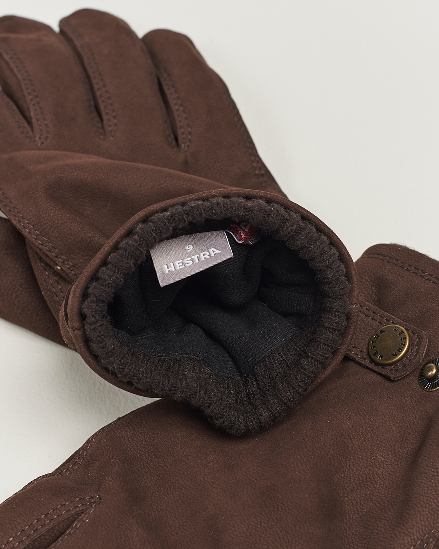 Homme | Gants | Hestra | Bergvik Fleece Liner Buckle Nubuck Glove Espresso