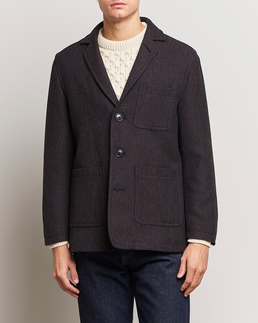 Homme | Manteaux Et Vestes | Gloverall | Wool Worker Shirt Jacket Mulberry