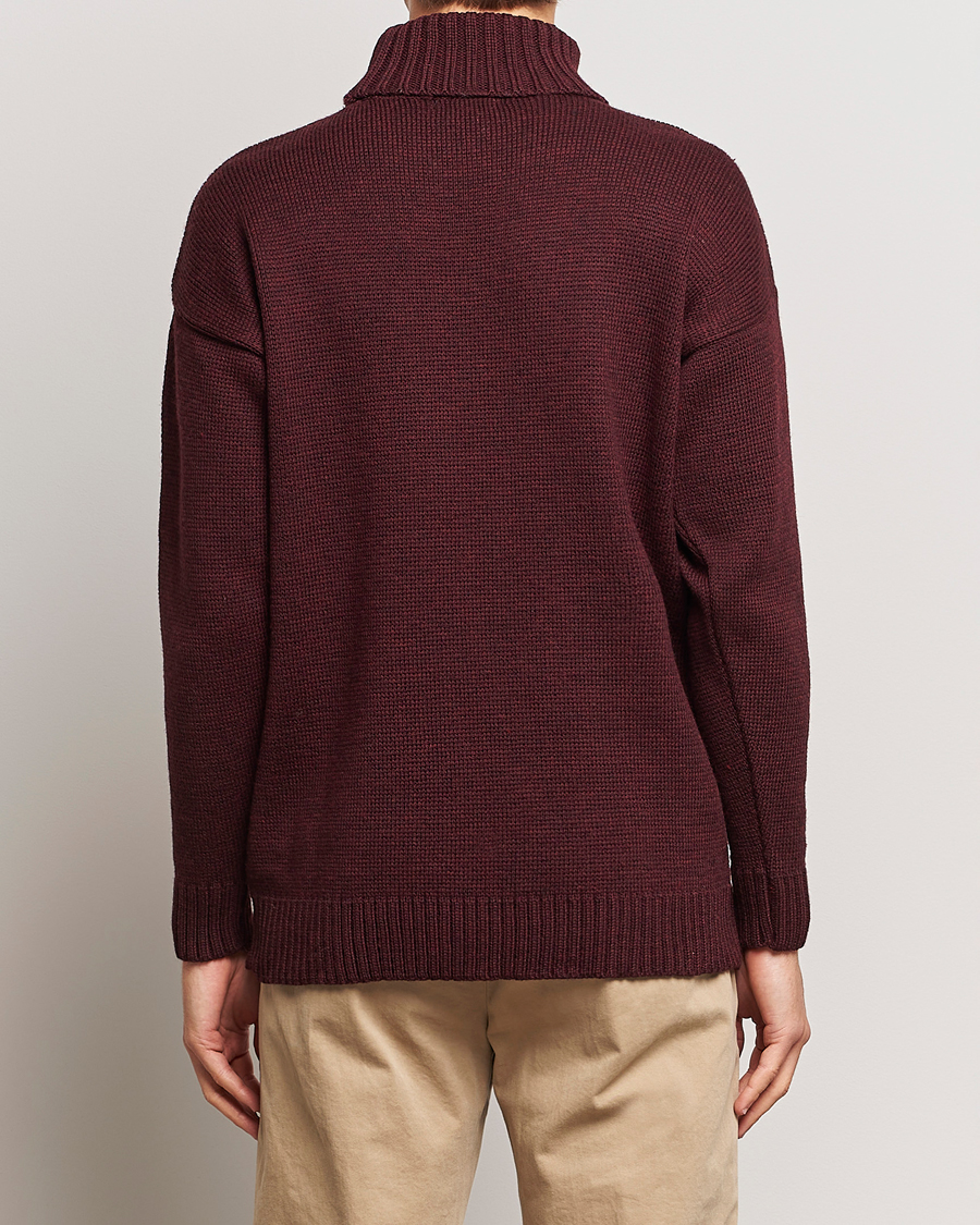 Homme | Pulls Et Tricots | Gloverall | Submariner Chunky Wool Roll Neck Burgundy