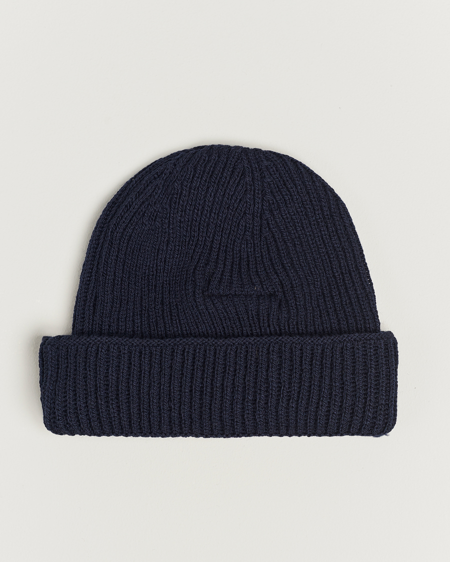 Homme | Gloverall Fisherman Lambswool Beanie Navy | Gloverall | Fisherman Lambswool Beanie Navy
