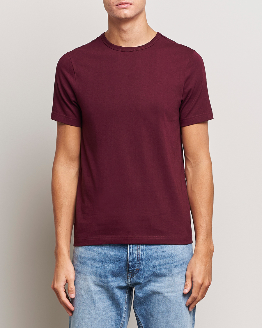 Homme | T-shirts | Merz b. Schwanen | 1950s Classic Loopwheeled T-Shirt Ruby Red
