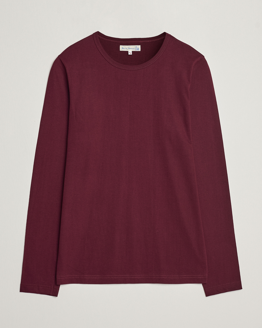 Homme | T-shirts | Merz b. Schwanen | 1950s Classic Loopwheeled Longsleeve T-Shirt Ruby Red