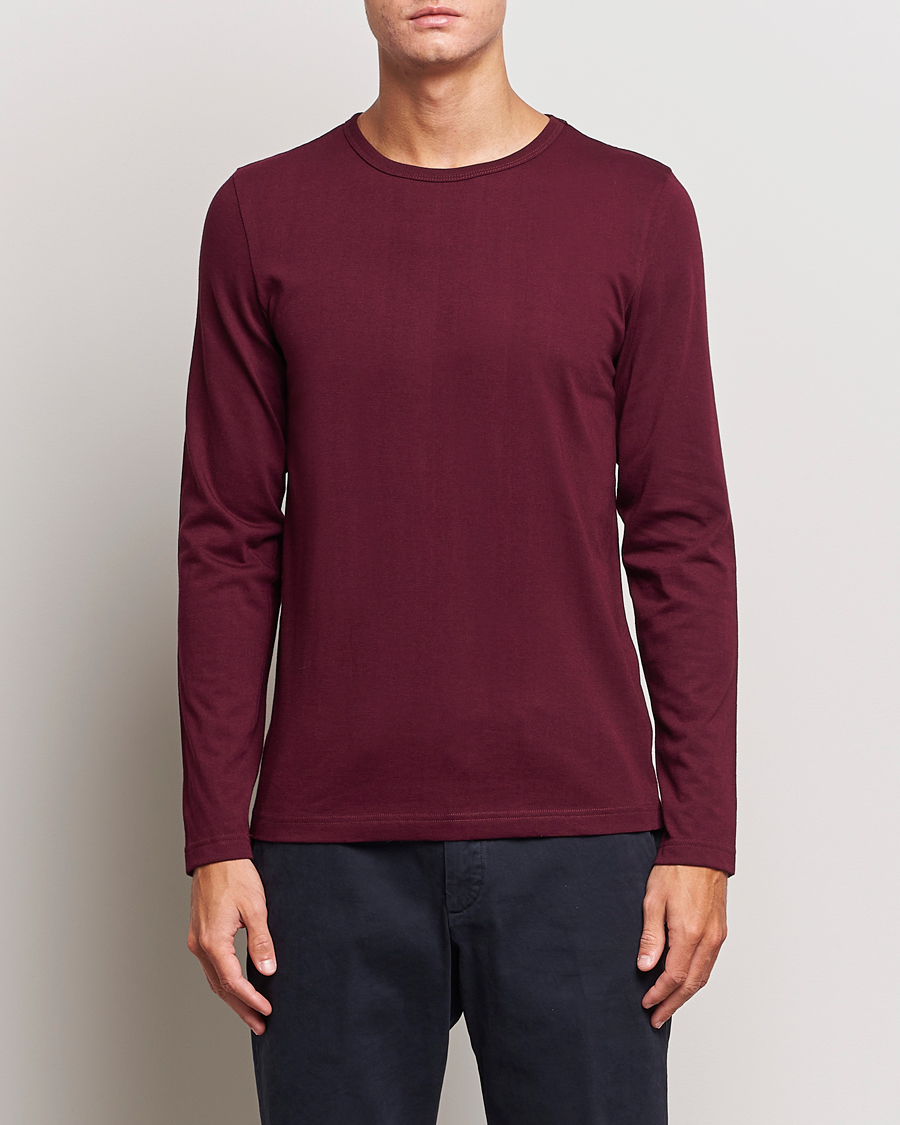 Homme | T-shirts | Merz b. Schwanen | 1950s Classic Loopwheeled Longsleeve T-Shirt Ruby Red