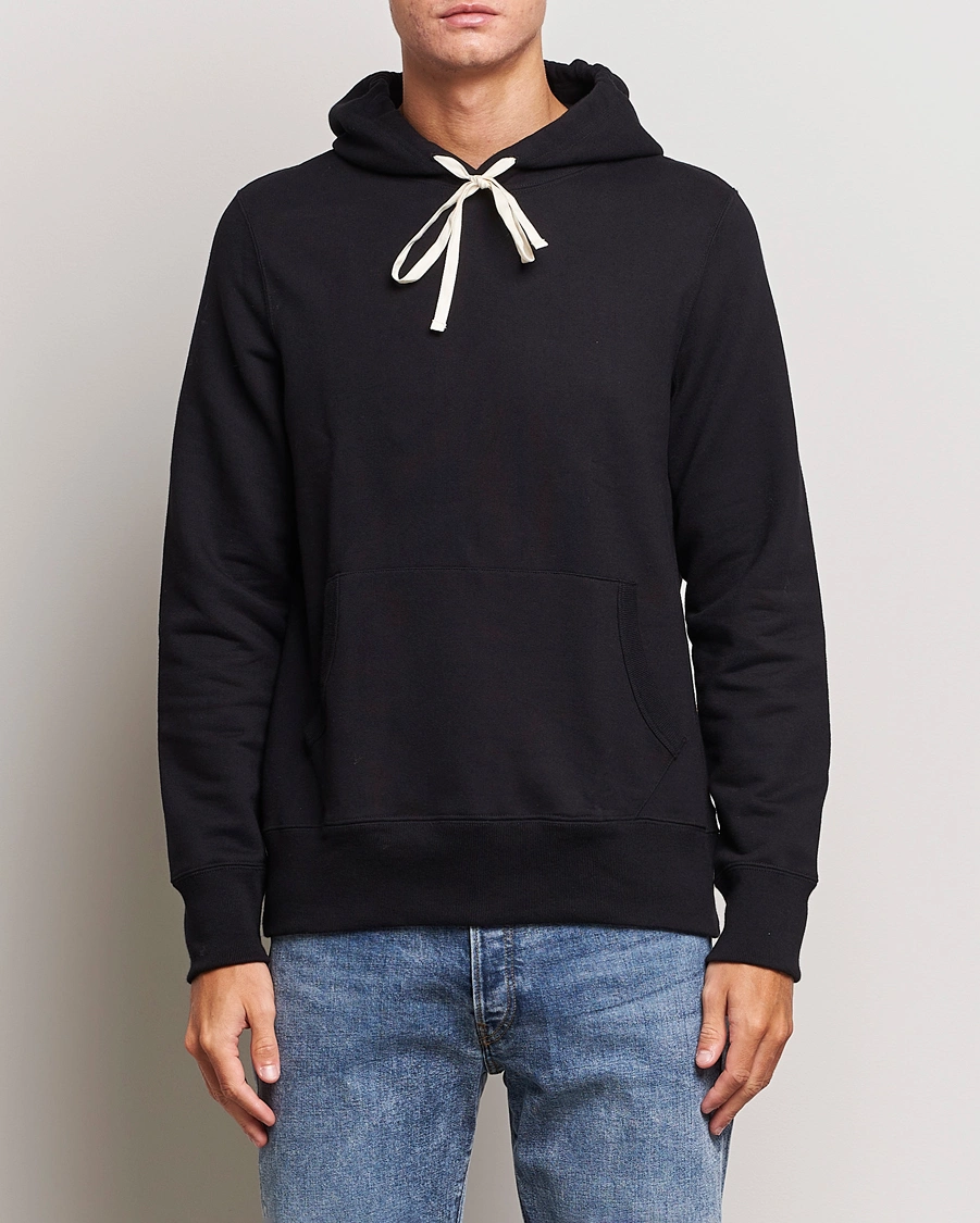 Men | Hooded Sweatshirts | Merz b. Schwanen | Cotton Loopwheeled Hoodie Black