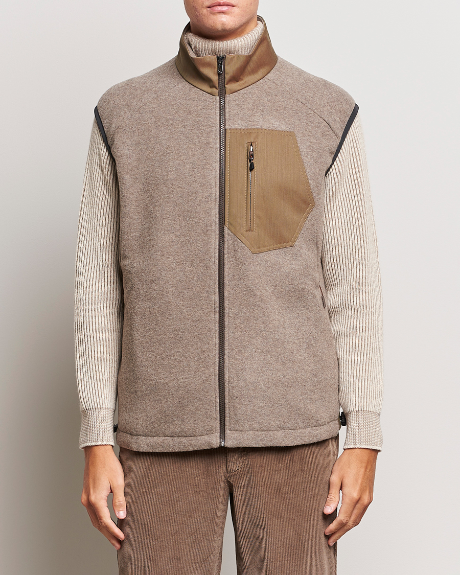 Homme | Manteaux Et Vestes | SEASE | Explorer Cashmere Fleece Vest Oyster