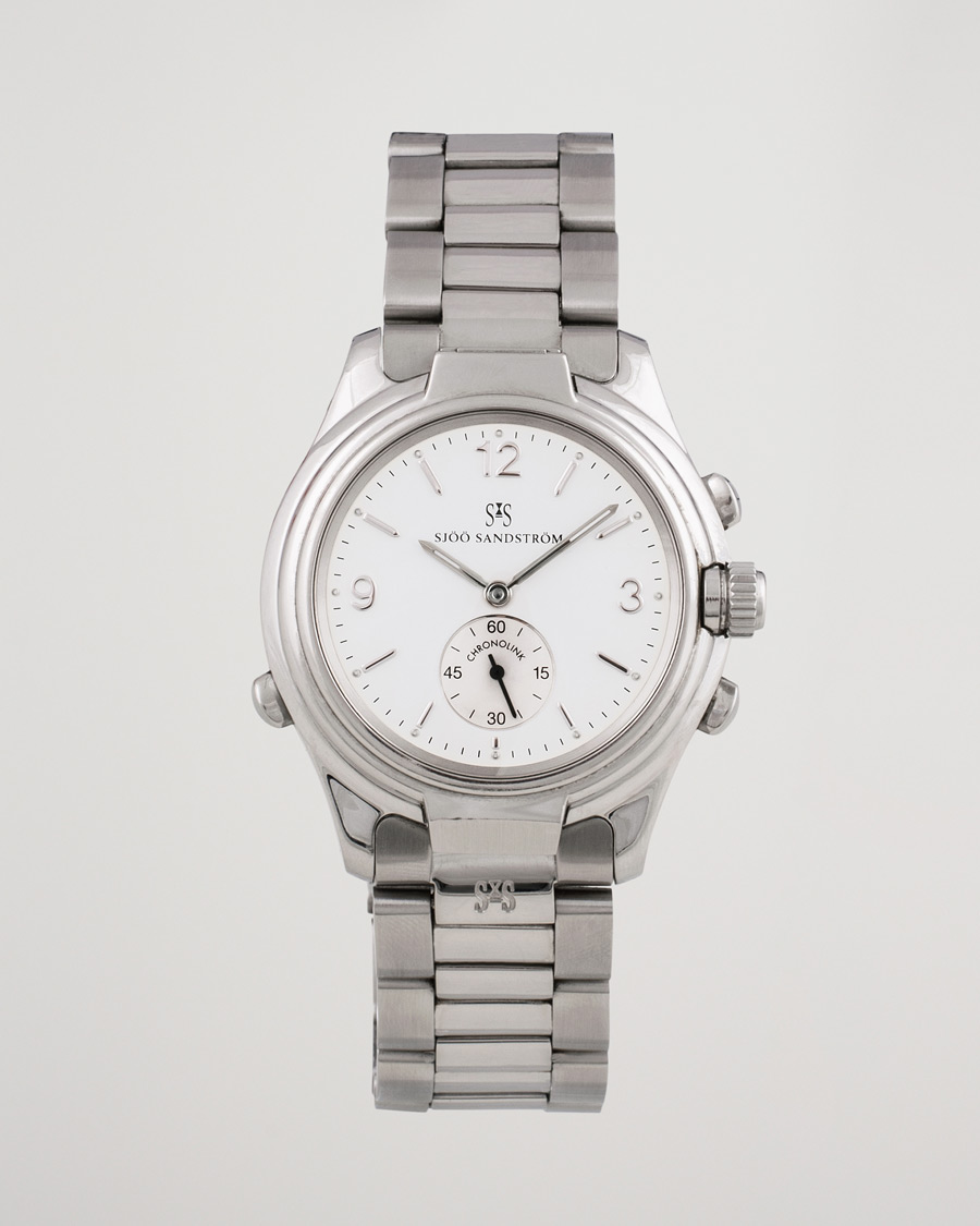 Homme | Sjöö Sandström Pre-Owned Chronolink Worldtimer WT 6202 Steel White | Sjöö Sandström Pre-Owned | Chronolink Worldtimer WT 6202 Steel White
