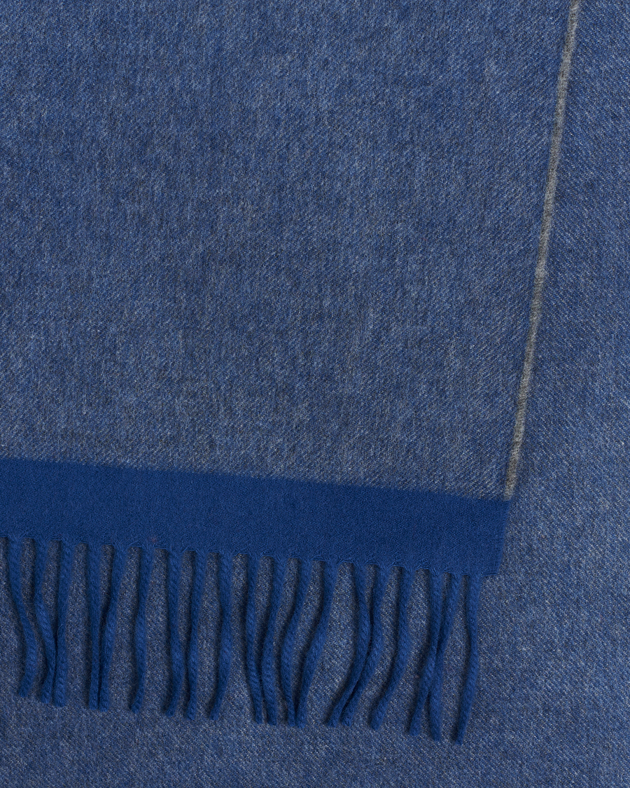 Homme | Begg & Co Solid Board Wool/Cashmere Scarf Blue Grey | Begg & Co | Solid Board Wool/Cashmere Scarf Blue Grey