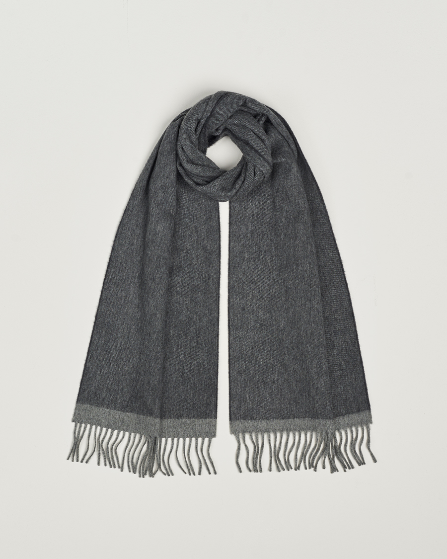 Homme | Begg & Co Solid Board Wool/Cashmere Scarf Flannel Charcoal | Begg & Co | Solid Board Wool/Cashmere Scarf Flannel Charcoal