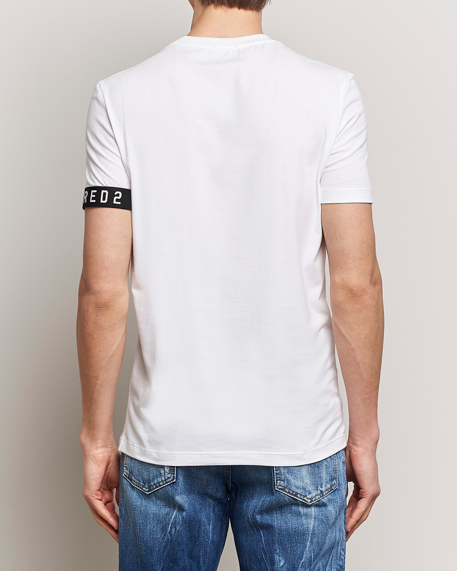 Homme | T-shirts | Dsquared2 | Taped Logo Crew Neck T-Shirt White/Black