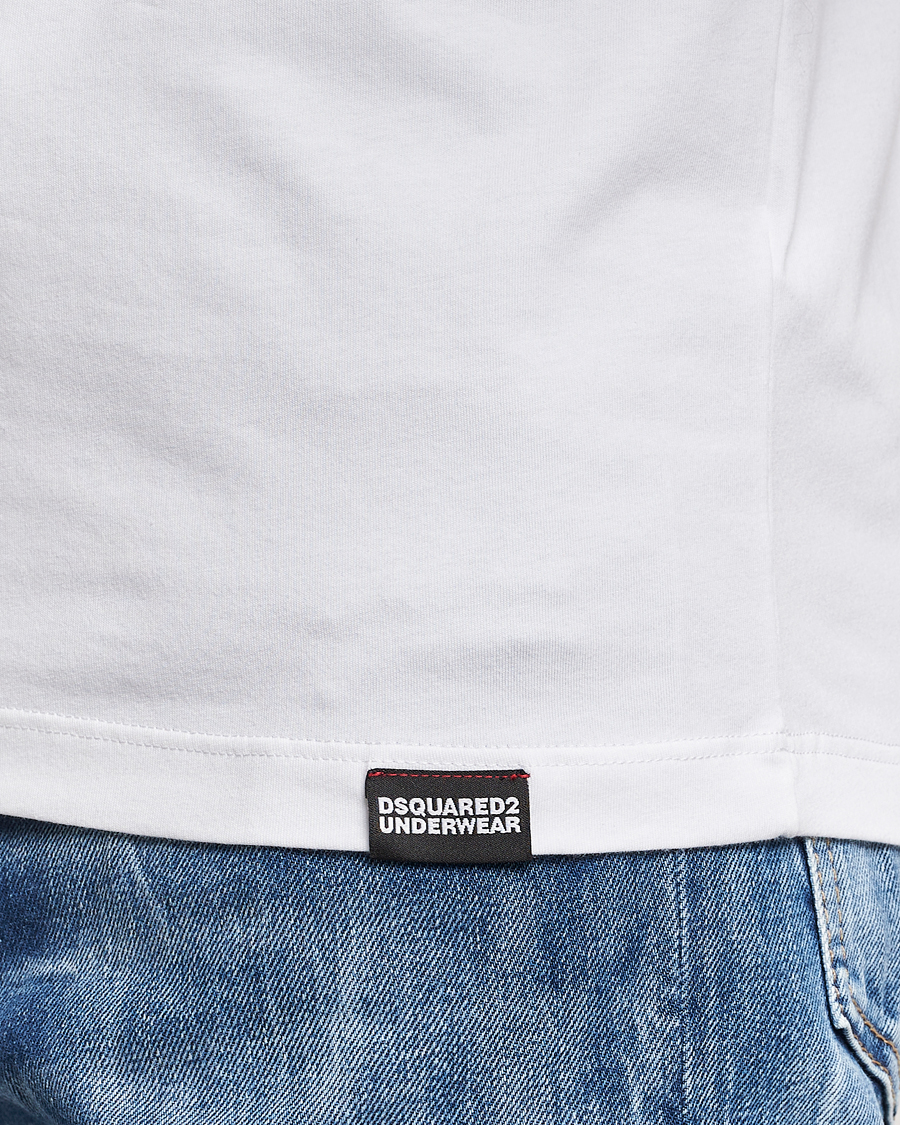 Homme | T-shirts | Dsquared2 | Taped Logo Crew Neck T-Shirt White/Black