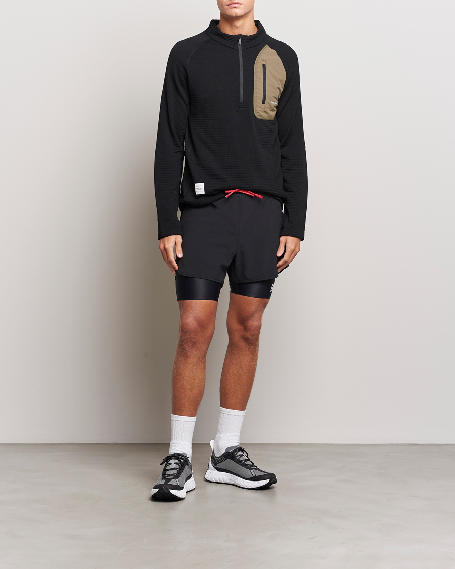 Homme | Pulls Et Tricots | District Vision | Half-Zip Merino Grid Fleece Black