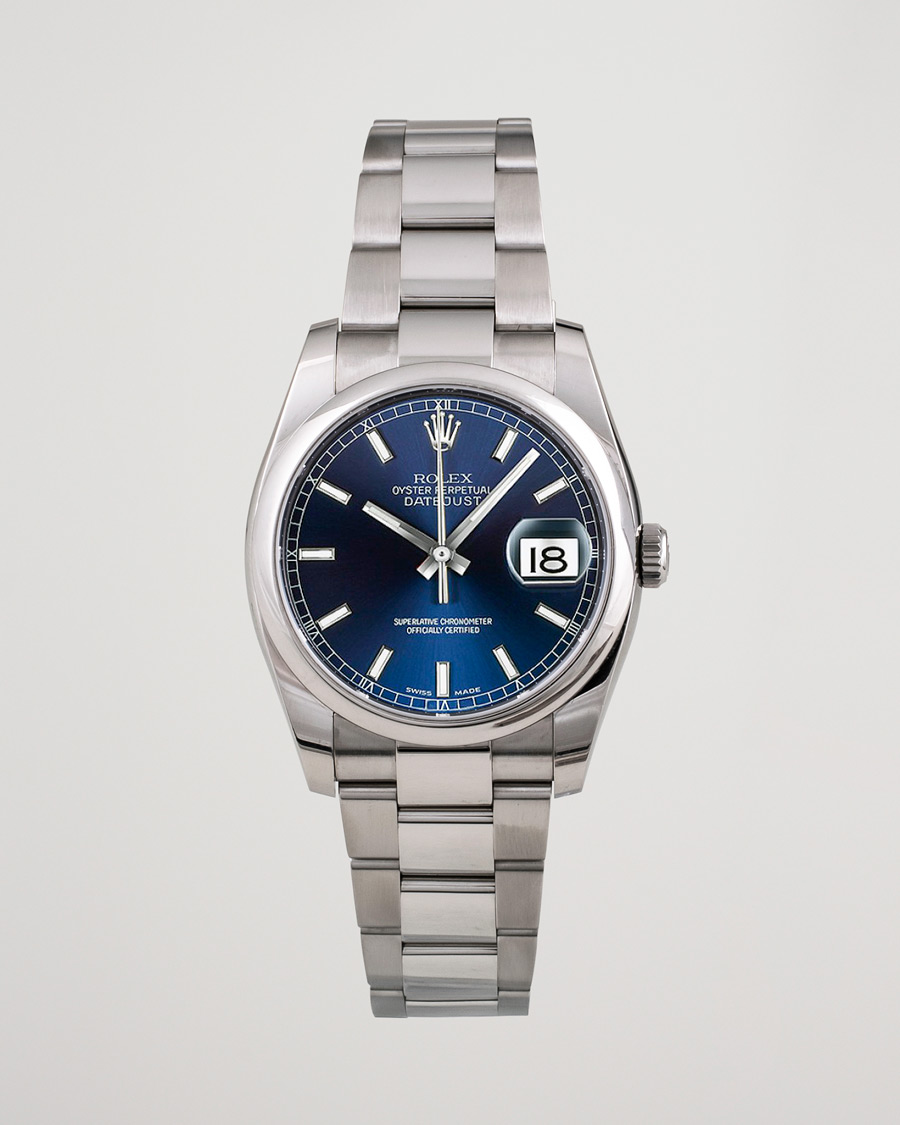 Homme | Rolex Pre-Owned Datejust 116200 Oyster Perpetual Steel Black Steel Blue | Rolex Pre-Owned | Datejust 116200 Oyster Perpetual Steel Black Steel Blue