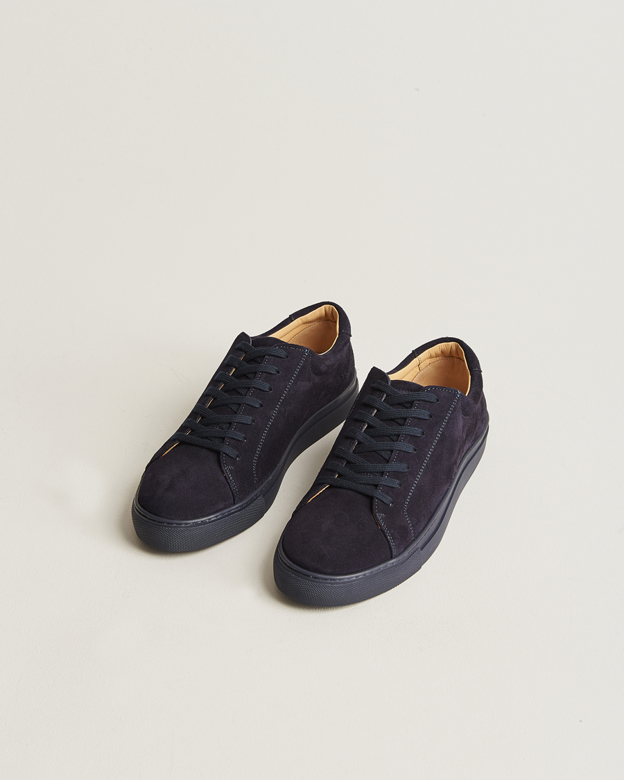 Homme | Chaussures | Myrqvist | Oaxen Monochrome Sneaker Navy Suede