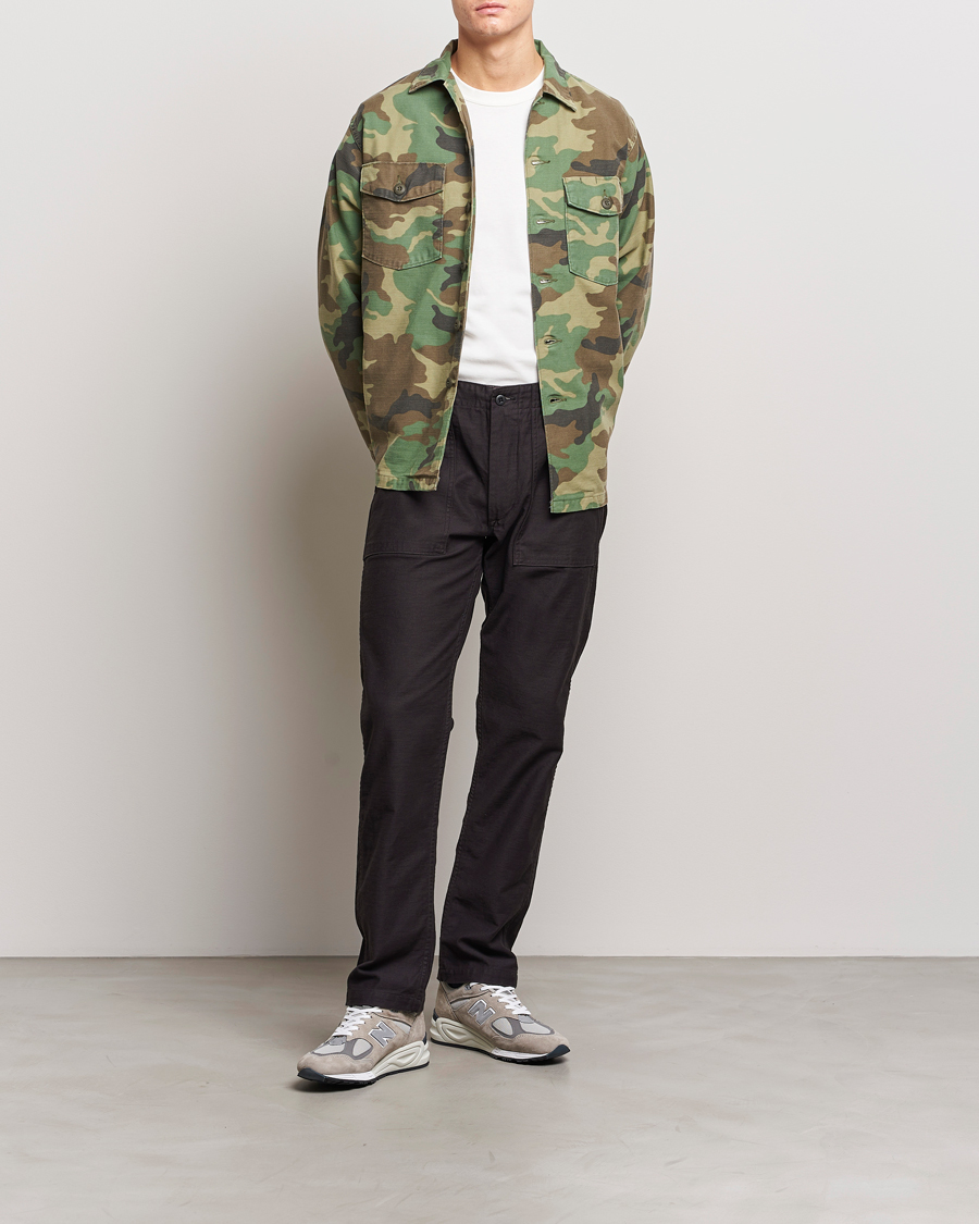 Homme | Pantalons | orSlow | Slim Fit Original Sateen Fatigue Pants Black