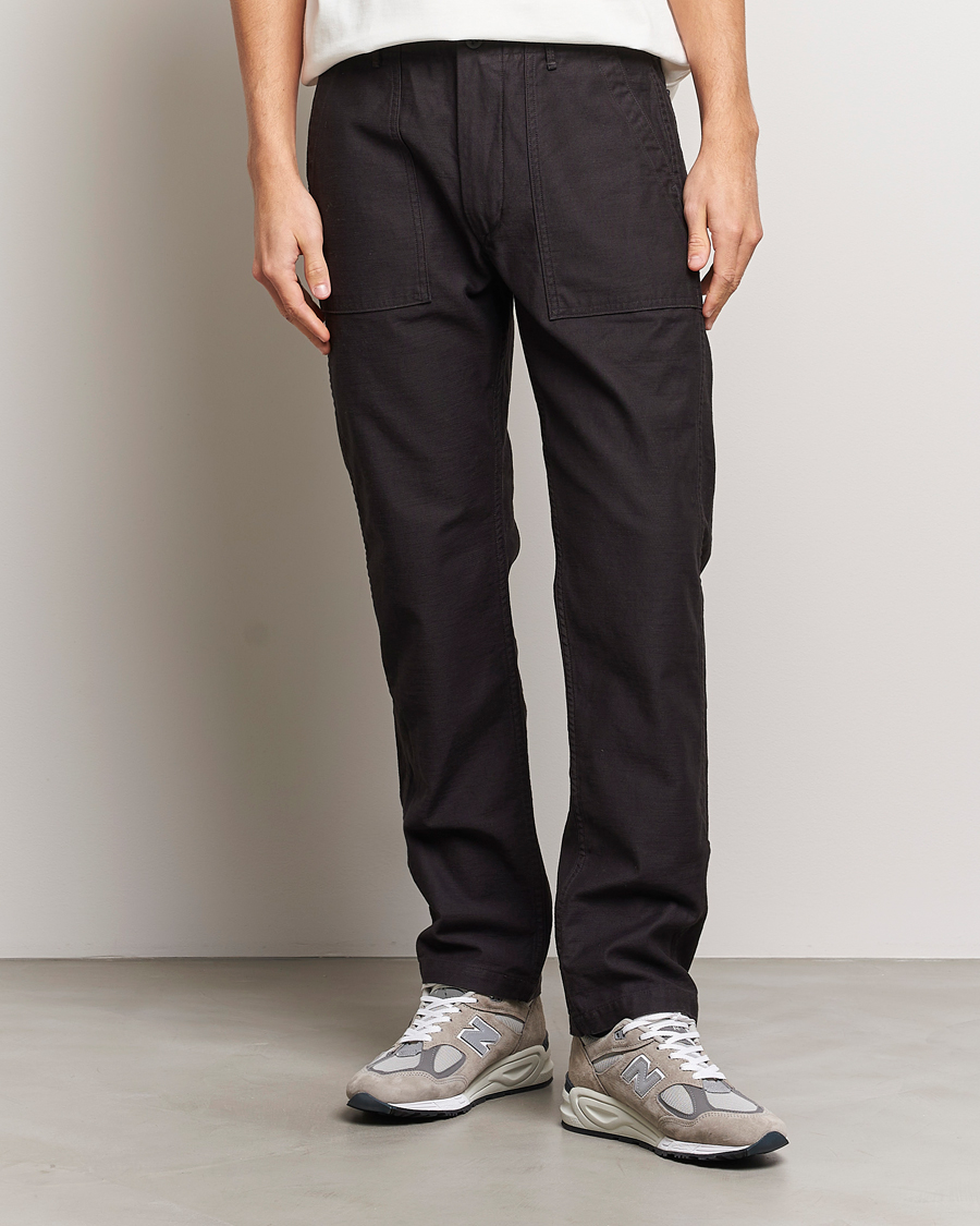 Men | orSlow | orSlow | Slim Fit Original Sateen Fatigue Pants Black