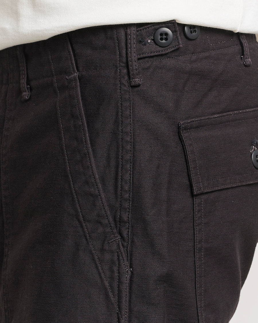 Homme | Pantalons | orSlow | Slim Fit Original Sateen Fatigue Pants Black