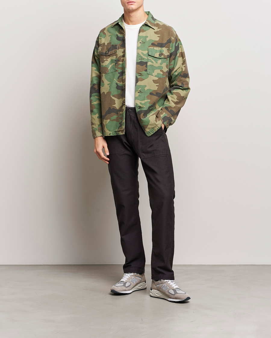 Homme | Chemises | orSlow | Cotton Sateen US Army Overshirt Woodland Camo