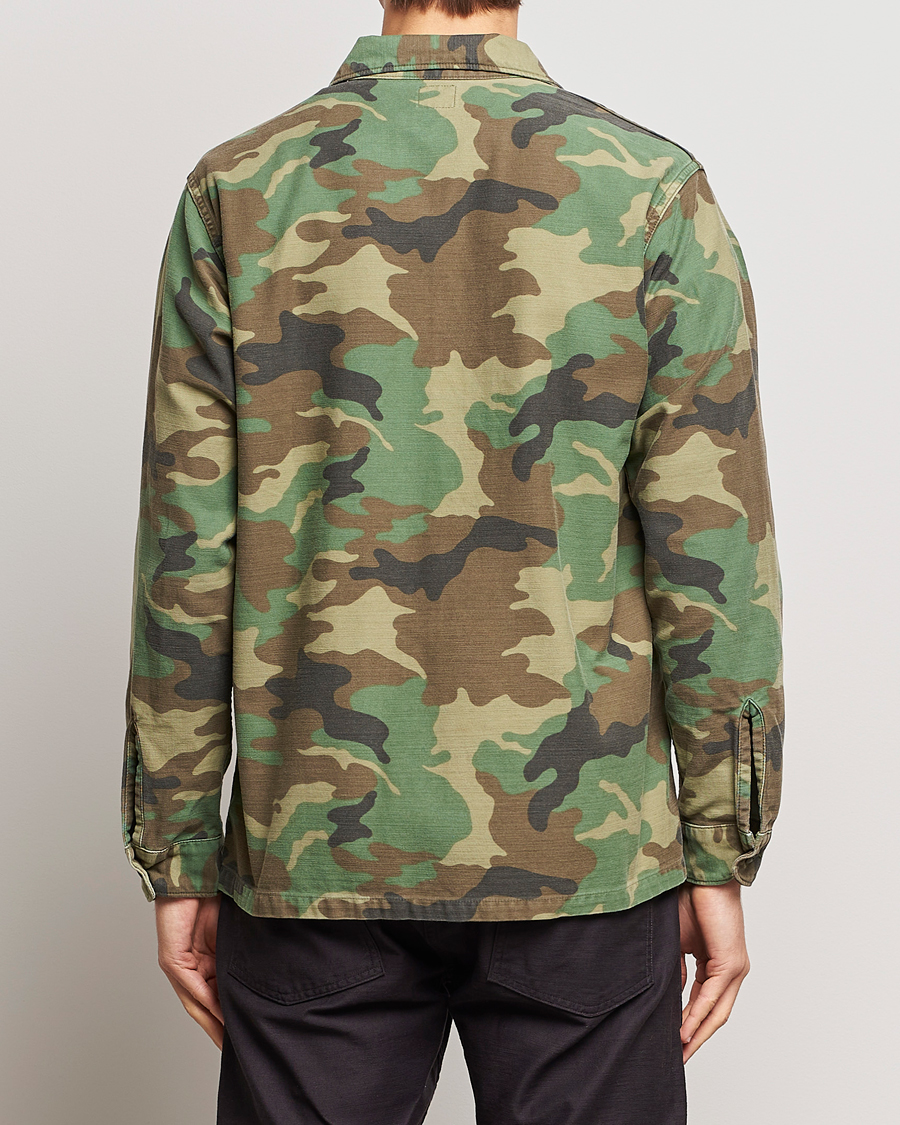 Homme | Chemises | orSlow | Cotton Sateen US Army Overshirt Woodland Camo