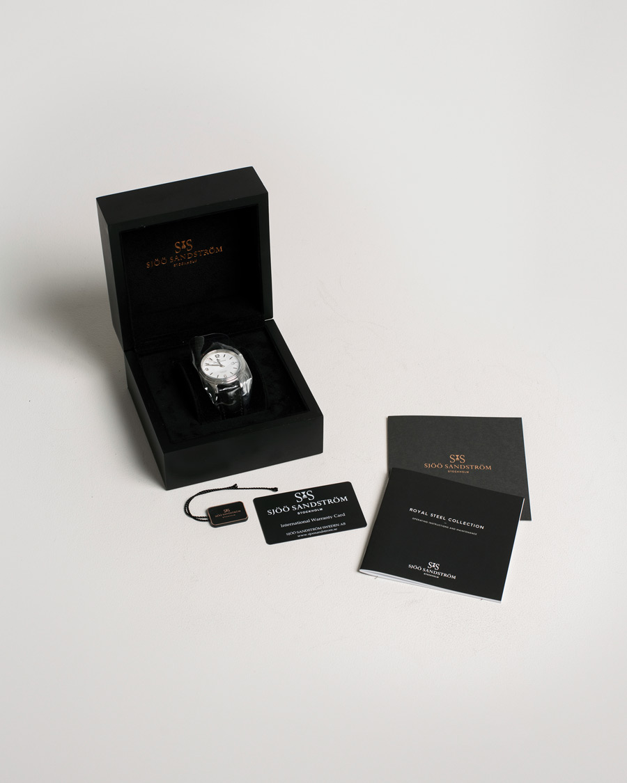 Homme | Sjöö Sandström Pre-Owned Royal Steel Classic 41mm SS-1841-1 Steel White | Sjöö Sandström Pre-Owned | Royal Steel Classic 41mm SS-1841-1 Steel White