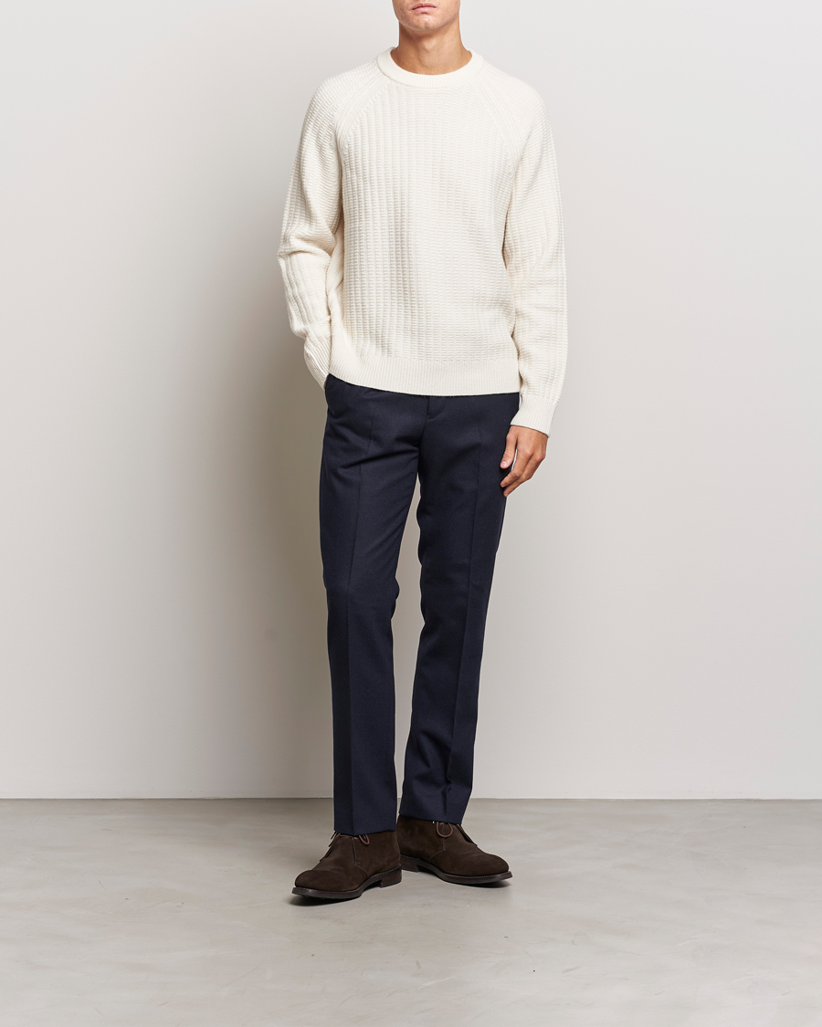 Homme | Pulls Et Tricots | GANT | Textured Raglan Knitted Crew Neck Cream
