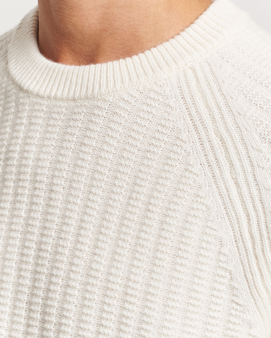 Homme | Pulls Et Tricots | GANT | Textured Raglan Knitted Crew Neck Cream