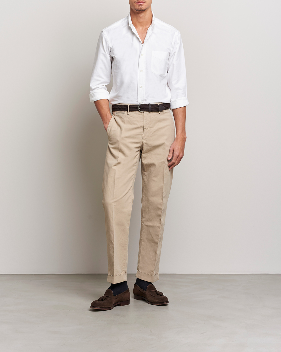 Homme | Chemises | Kamakura Shirts | Vintage Ivy Oxford Button Down Shirt White